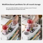 5-layer Movable Trolley Plastic Storage Rack for Student Books Vertical Bookshelves - Image 4