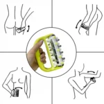 Handheld Curved Five-row Iron Column Roller Soothing Massager - Image 3