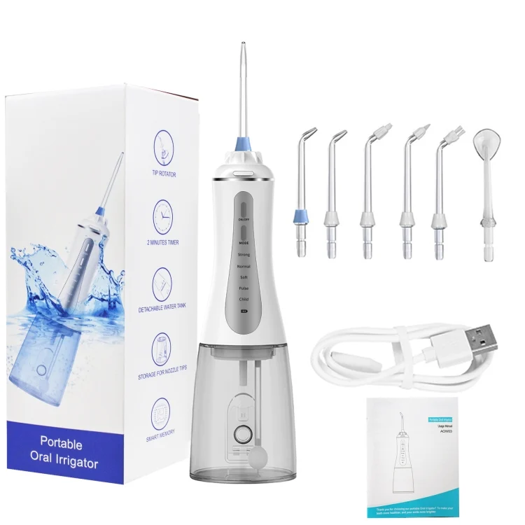TBD0604284101.webp 350ML Water Tank Oral Irrigator Rechargeable 5 Gear Adustable Water Flosser - Image 1