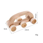 Wooden Manual Convenient Arch Bridge Muscle Health Care 6-Wheel Massager - Image 3