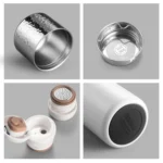 316 Stainless Steel Hammered Lid Thermos Coffee Cup with Tea Filter - Image 8