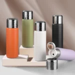 316 Stainless Steel Hammered Lid Thermos Coffee Cup with Tea Filter - Image 10