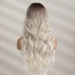 Big Wavy Women with Middle Parted Bangs Gradient Long Curly Hair Chemical Fiber Wig - Image 5