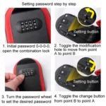 Full Plastic Key Box Password Lock Door Key Storage Password Box - Image 7