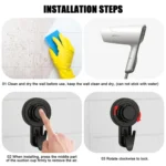 Wall Strong Suction Cup Hook Punch Free Rotating Multi-Purpose Hooks - Image 8