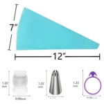 15 In 1 Silicone Icing Piping Cream Pastry Bag Stainless Steel Cake Nozzle Set - Image 2