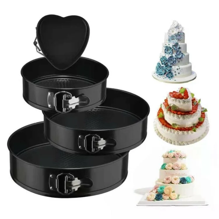 4 In 1 4 Inch /7 Inch /9 Inch /10 Inch 1 Heart and 3 Round Bakeware Cake Molds Baking Pans