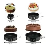 4 In 1 4 Inch /7 Inch /9 Inch /10 Inch 1 Heart and 3 Round Bakeware Cake Molds Baking Pans - Image 3