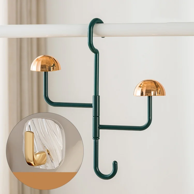 Mushroom Swivel Clothes Hat Rack No Punch No Trace Hooks Home Multifunctional Scarf Bag Storage Rack