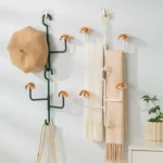 Mushroom Swivel Clothes Hat Rack No Punch No Trace Hooks Home Multifunctional Scarf Bag Storage Rack - Image 12