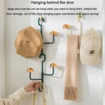 Mushroom Swivel Clothes Hat Rack No Punch No Trace Hooks Home Multifunctional Scarf Bag Storage Rack - Image 7