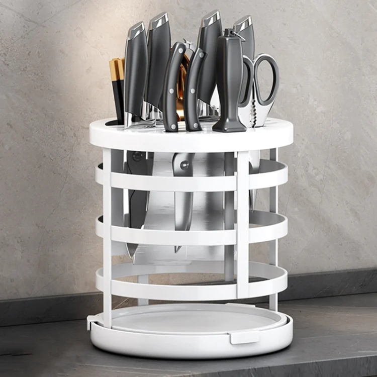 TBD0604301301.webp Home Thicken Knife Organizer Chopstick Cylinder Kitchen Drainage Countertop Shelf - Image 1
