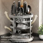 Home Thicken Knife Organizer Chopstick Cylinder Kitchen Drainage Countertop Shelf - Image 8