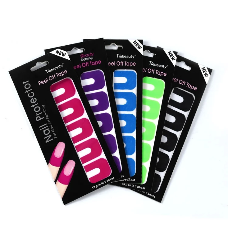 TBD0604303201A.webp 10pcs /Pack Nail Art Nail Polish Anti-Spill U-Shape Stickers - Image 1