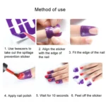 10pcs /Pack Nail Art Nail Polish Anti-Spill U-Shape Stickers - Image 6