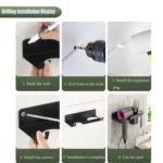 Bathroom Hair Dryer Rack Wall Mounted Soap Toiletries Shelf - Image 12