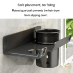 Bathroom Hair Dryer Rack Wall Mounted Soap Toiletries Shelf - Image 3