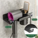 Bathroom Hair Dryer Rack Wall Mounted Soap Toiletries Shelf - Image 7