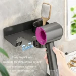 Bathroom Hair Dryer Rack Wall Mounted Soap Toiletries Shelf - Image 8