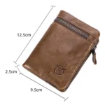 BULL CAPTAIN 03 Large-capacity Folding Multi-card Slot Cowhide Zipper Wallet Coin Clip - Image 2