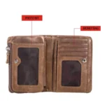 BULL CAPTAIN 03 Large-capacity Folding Multi-card Slot Cowhide Zipper Wallet Coin Clip - Image 3