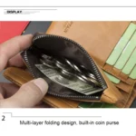 BULL CAPTAIN 03 Large-capacity Folding Multi-card Slot Cowhide Zipper Wallet Coin Clip - Image 7