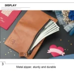 BULL CAPTAIN 03 Large-capacity Folding Multi-card Slot Cowhide Zipper Wallet Coin Clip - Image 8