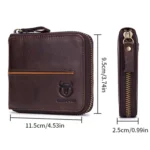 BULL CAPTAIN 042 RFID Anti-theft Cowhide Multi-card Slot Business Card Holder Zipper Wallet - Image 2