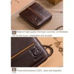 BULL CAPTAIN 042 RFID Anti-theft Cowhide Multi-card Slot Business Card Holder Zipper Wallet - Image 3