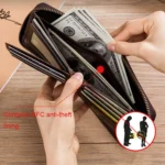 BULL CAPTAIN 042 RFID Anti-theft Cowhide Multi-card Slot Business Card Holder Zipper Wallet - Image 6