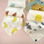 10pcs /Pack 25x25cm Double Layer High Density Print Gauze Handkerchief Toddler Drooling Towel - Image 3