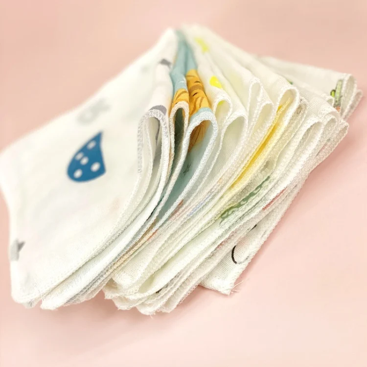 TBD06043109_B4.webp 10pcs /Pack 25x25cm Double Layer High Density Print Gauze Handkerchief Toddler Drooling Towel - Image 5
