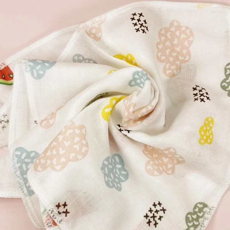 TBD06043109_B6.webp 10pcs /Pack 25x25cm Double Layer High Density Print Gauze Handkerchief Toddler Drooling Towel - Image 7