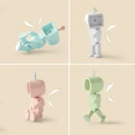 Mini Astronaut Magnetic LED Night Light Desktop Building Block Ornaments Desk Lamp - Image 4
