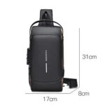 WEIXIER X314 Waterproof Sports Crossbody Backpack USB Charging Large Capacity Single Shoulder Bags - Image 2