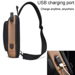 WEIXIER X314 Waterproof Sports Crossbody Backpack USB Charging Large Capacity Single Shoulder Bags - Image 4