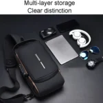 WEIXIER X314 Waterproof Sports Crossbody Backpack USB Charging Large Capacity Single Shoulder Bags - Image 6