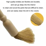Car Interior Round Wooden Handle Air Vent Cleaning Brush - Image 3