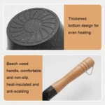 Medical Stone Deepened Mini Gas Special Oil Pan Butter Melting Soup Pot with Diversion Port - Image 7