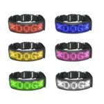 LED Display Pet Collar Rechargeable High Visibility DIY Single Color Collar - Image 2