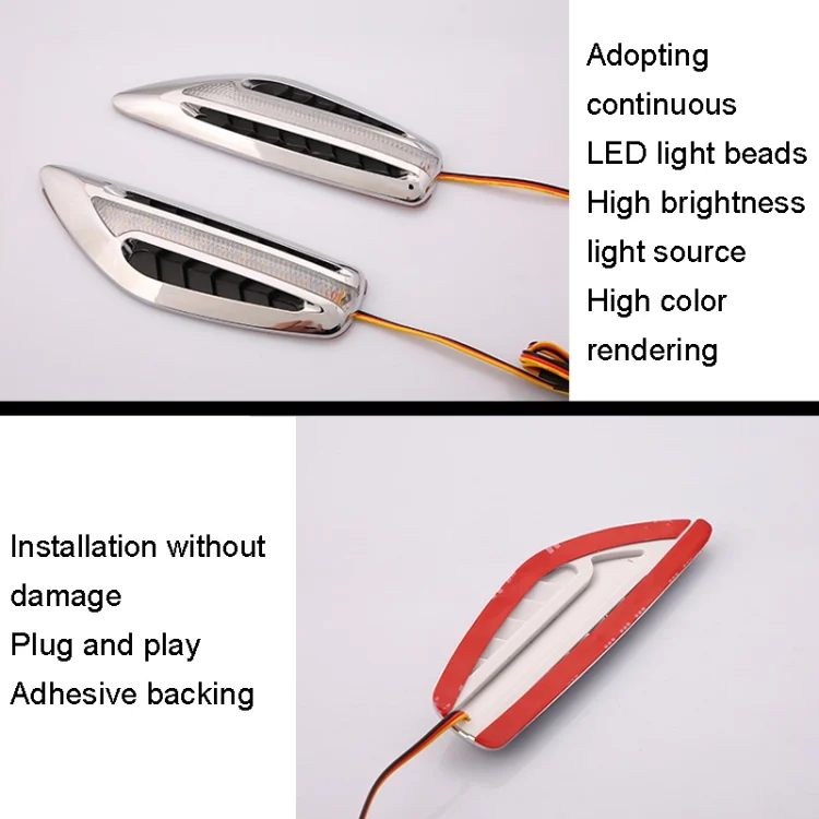 TBD06043265_B3.webp 2pcs Car Fender Blade Dynamic Side Marker Lights 12V LED High Bright Daytime Running Lights - Image 4