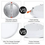 LED Round Ultra-thin Downlight Adjustable Recessed Panel Light - Image 3