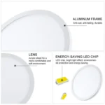LED Round Ultra-thin Downlight Adjustable Recessed Panel Light - Image 7