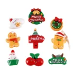 10pcs Christmas Mobile Phone Case Refrigerator Magnet Resin Accessories DIY Material - Image 2