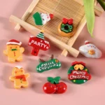 10pcs Christmas Mobile Phone Case Refrigerator Magnet Resin Accessories DIY Material - Image 3