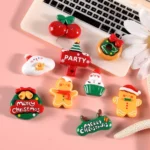 10pcs Christmas Mobile Phone Case Refrigerator Magnet Resin Accessories DIY Material - Image 4