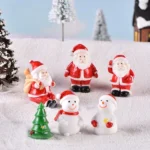 4pcs Christmas Micro Landscape Decorations Resin Craft Gifts Home Decoration Ornaments - Image 3