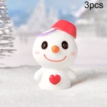 3pcs Christmas Lovely Micro Landscape Snow Ornament Decorative Accessories
