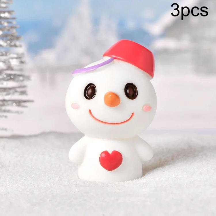 3pcs Christmas Lovely Micro Landscape Snow Ornament Decorative Accessories