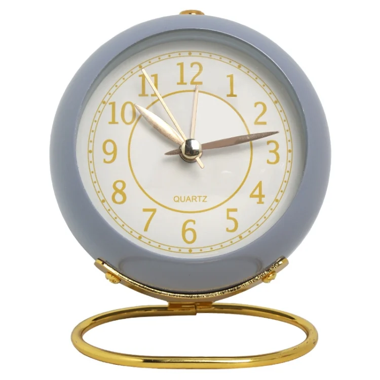 TBD0604334901A.webp Round Metal Clock Silent Children Electronic Alarm Clock with Light - Image 1